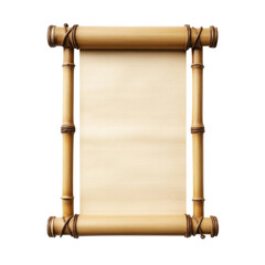 old paper scroll with bamboo