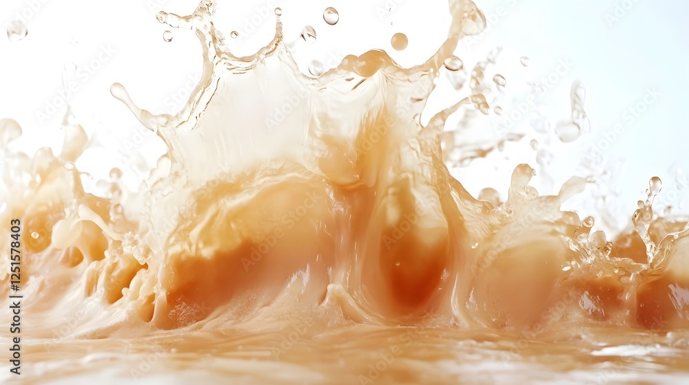 Aufkleber Dynamic Abstract Splash of Colorful Liquid Paint in Motion with Rippling Waves and Swirling Shapes Creating a Chaotic and Energetic Fluid Visual Effect