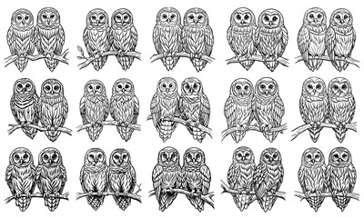 Barred Owl Coloring Page for Kids in Fun and Easy Line Art, Adults in Line Drawing, Perfect for Children's Activity Books or Toddler Fun. Isolated on White Background, Inspiring Early Artistic Skills