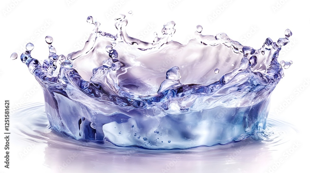 Aufkleber Dynamic splash of clear refreshing water in motion with splashing droplets and rippling waves creating an abstract natural and beautiful visual texture