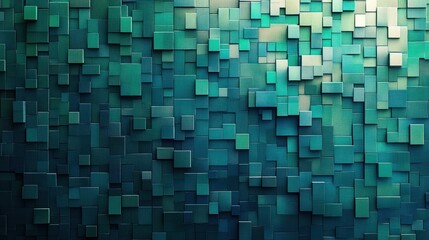 Fototapeta premium Teal Cubic Abstract Background Texture