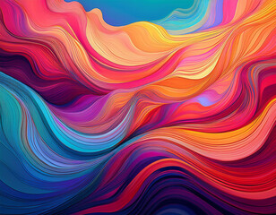 Obraz premium abstract vibrant color waves create dynamic modern aesthetics