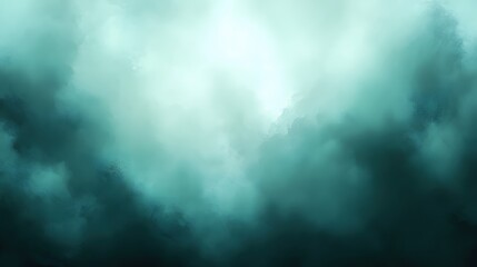 Fototapeta premium Abstract teal and white watercolor painting with soft light and dreamy ethereal feel