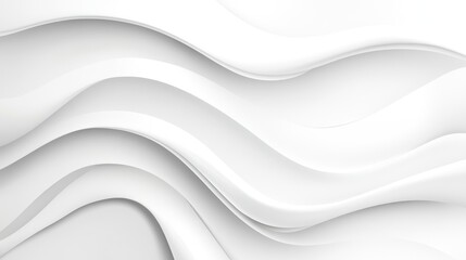 Abstract white wave background design, flowing curves, soft light, website template