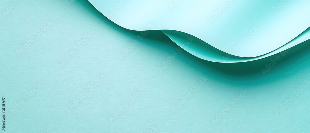 Poster abstract aqua paper curl elegant design smooth surface texture blank space modern backdrop