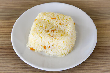 Traditional delicious Turkish food; Turkish style rice pilaf (Turkish name; Arpa sehriyeli. tavuk, kuru fasulyeli, pirinc pilavi). Cigerli, kavurmali, tereyagli nohut pilav.
