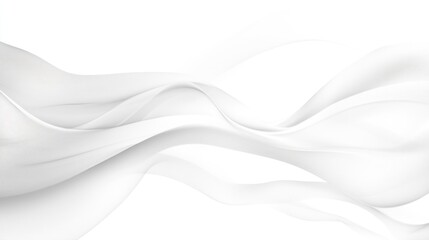 Obraz premium White fabric flowing, studio, smooth waves, clean background, design element