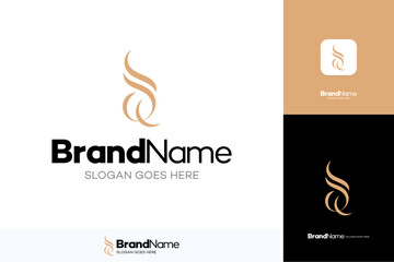 Letter Q with combination hairline logo, can be used for beauty business, salon, spa or other business, symbols vector templates