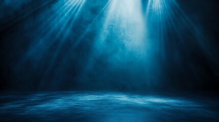 Submerged aquatic scene with ethereal light rays piercing through serene water depths