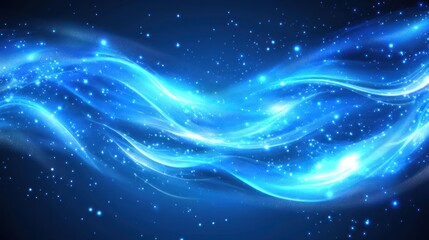 Obraz premium Glowing blue wave energy cosmic background design