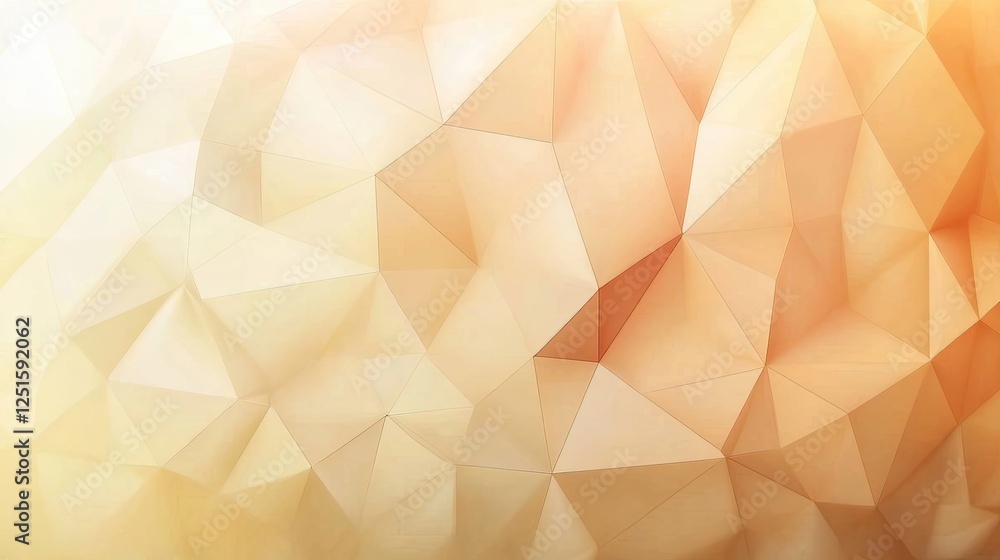 Poster a gradient of golden hues, peach, and beige forming a geometric pattern with overlapping triangular 