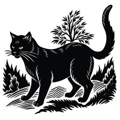 black cat vector illustration
