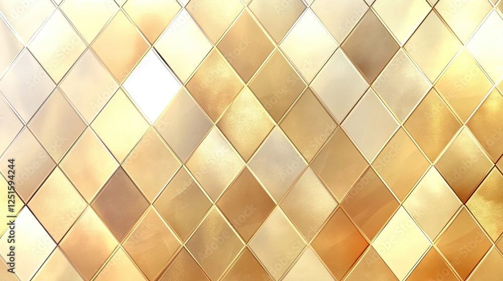 Poster a seamless diamond pattern in a golden ombre gradient with a soft shimmer effect. high-class abstrac