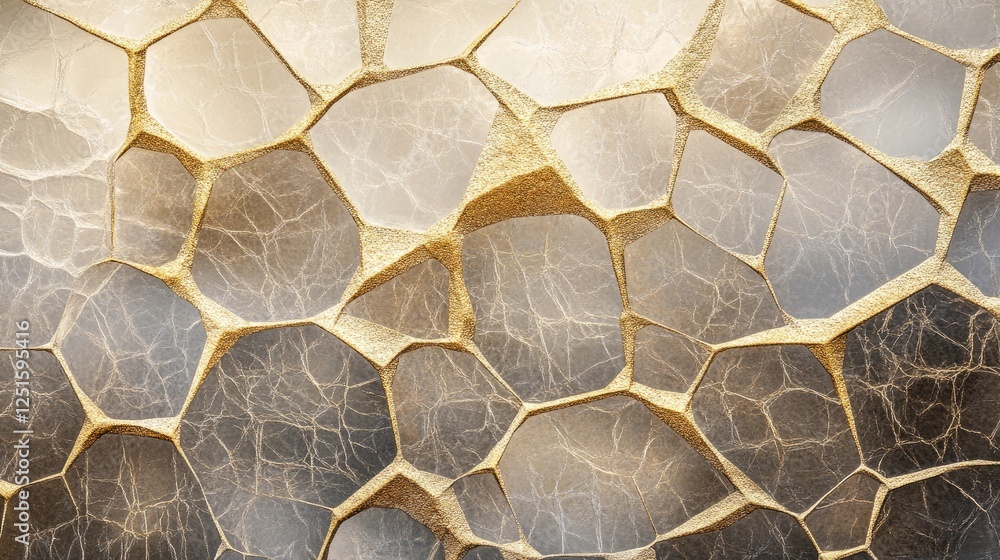 Poster A sophisticated pattern of overlapping translucent polygons with a golden shimmer gradient.