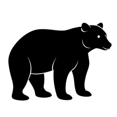 A bear silhoutte illustration on white background.