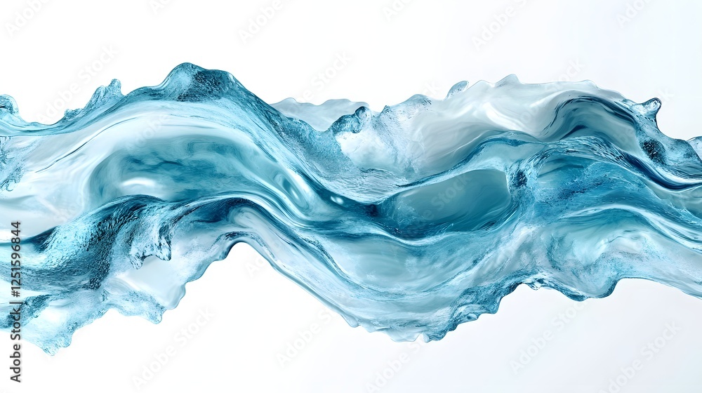 Aufkleber flowing turquoise abstract waves of liquid motion and energy backdrop for digital and print designs 