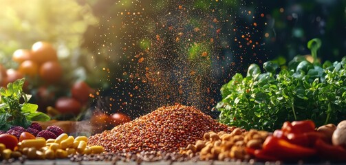 Nutritional composition of seeds garden food natural light close-up culinary insights