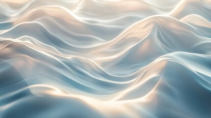 Obraz premium Abstract white satin waves with a soft glow and gentle ripples. Minimalist luxury. -