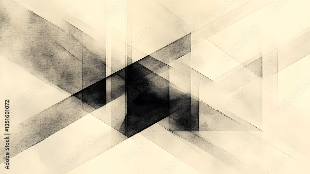 Aufkleber geometric triangular abstract minimal monochrome art composition