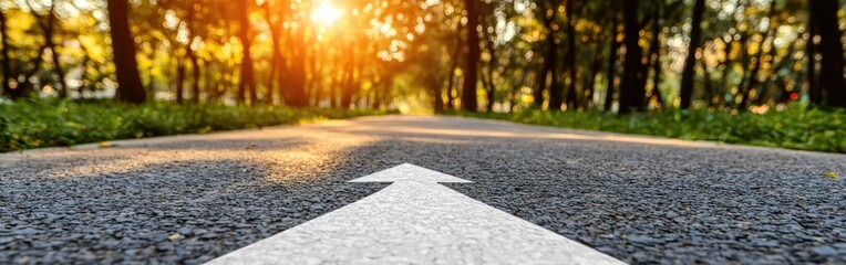Clear road leading towards morning sun symbolizes clarity and purpose in career journey