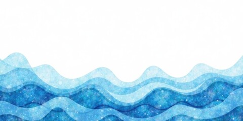 Fototapeta premium Serene Blue Watercolor Waves Abstract Background Design for Peaceful and Calming Projects