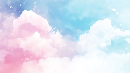 Pastel sky cloudscape, dreamy background, digital art, website header