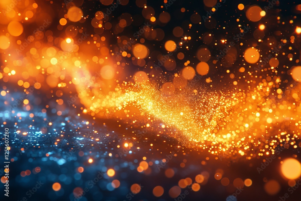 Poster embrace the elegance of flowing round particles in a dynamic abstract design for modern projects