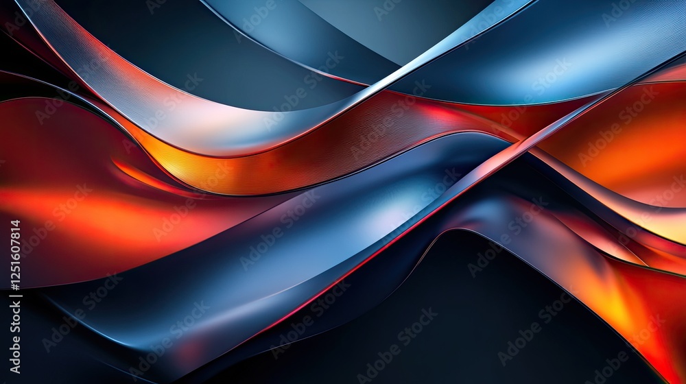 Poster dark metallic abstract background with folded geometric patterns and subtle light reflections.