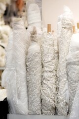 Rolls of Elegant Wedding Lace and Embroidery