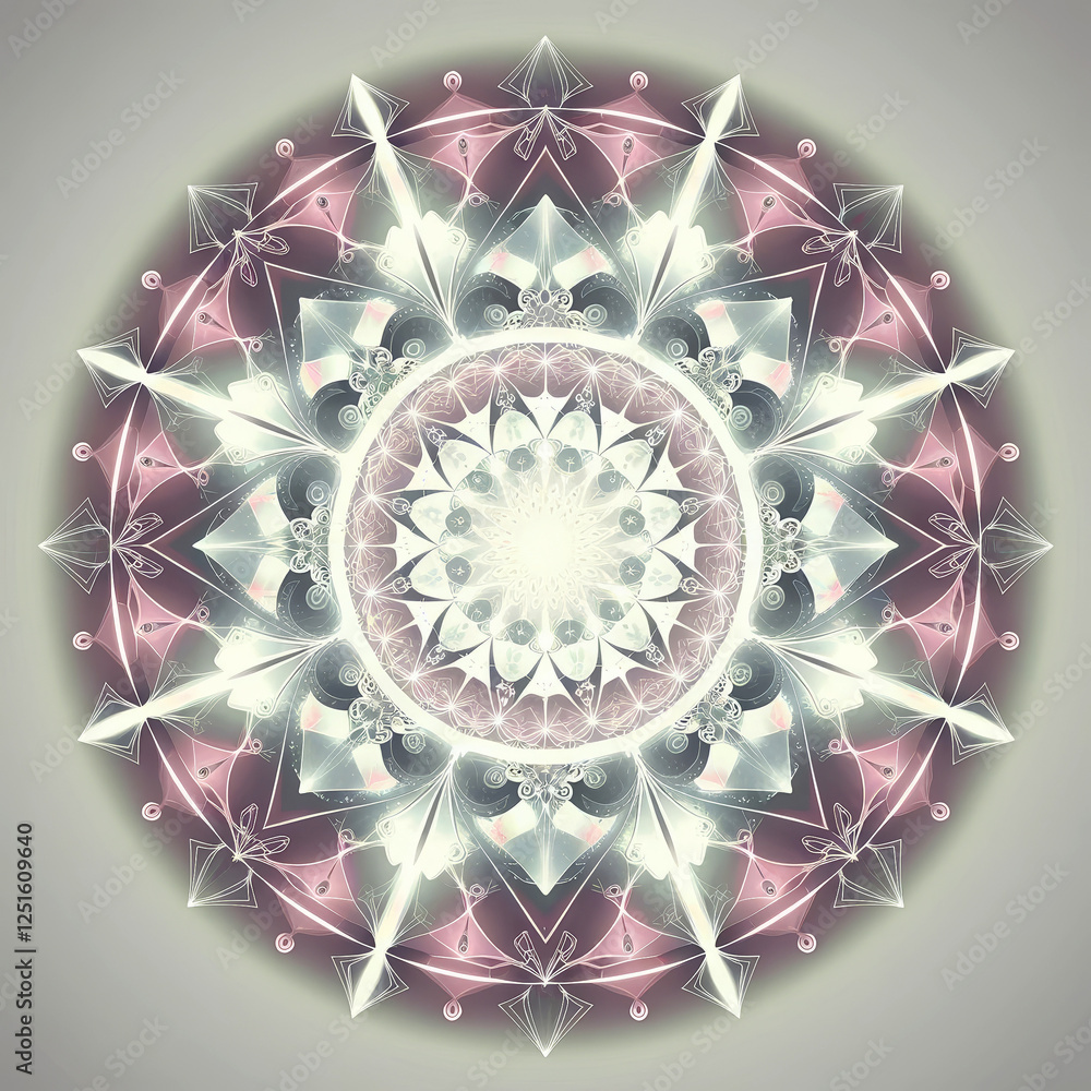 Poster radiant esoteric mandala design with glowing patterns on a soft background