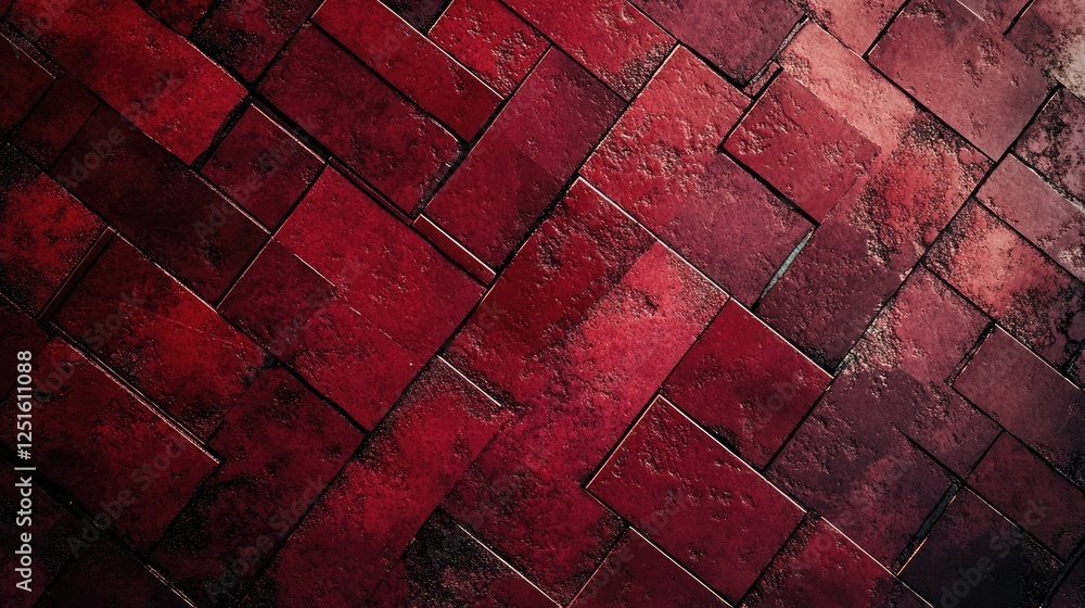 Poster deep wine-colored background with polygonal geometric patterns, shadow layering, and a grainy noise 