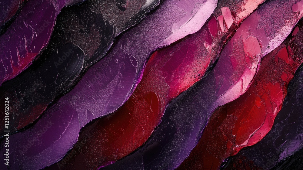 Poster diagonal faceted shapes in deep purple, red, and black create a luxurious abstract background with s