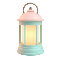 3d old oil lamp isolated