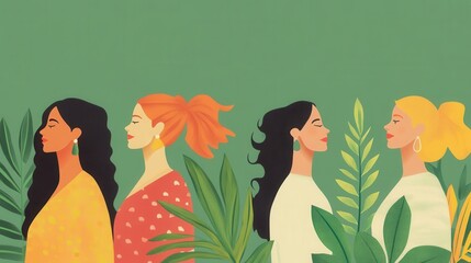 Diverse Women in Nature Illustration