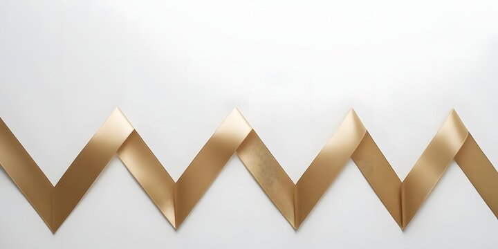 A flat golden ribbon styled into a zigzag pattern, creating a modern geometric feel against a white background2