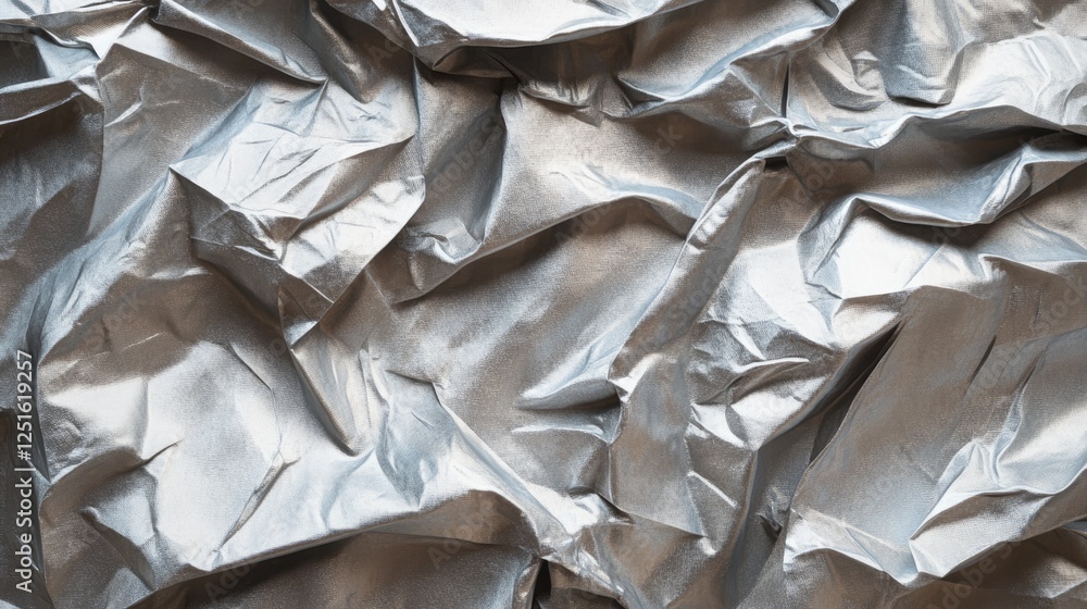 Poster high-quality abstract texture with metallic silver folds and a soft shadow mesh effect.