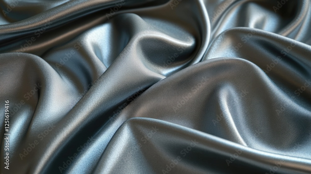 Poster high-quality abstract texture with metallic silver folds and a soft shadow mesh effect.