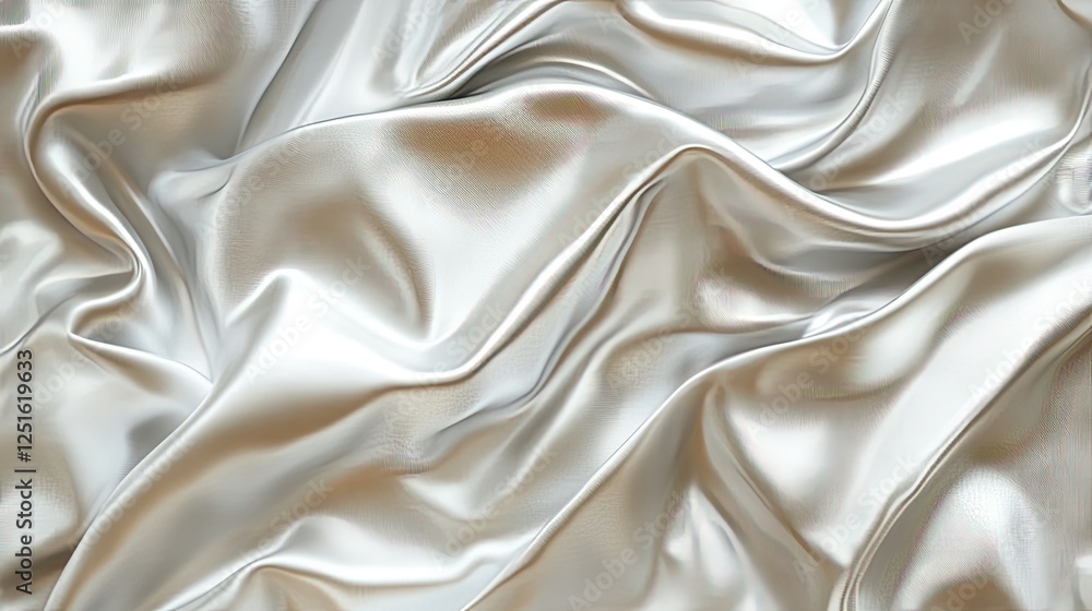 Poster high-quality abstract texture with metallic silver folds and a soft shadow mesh effect.