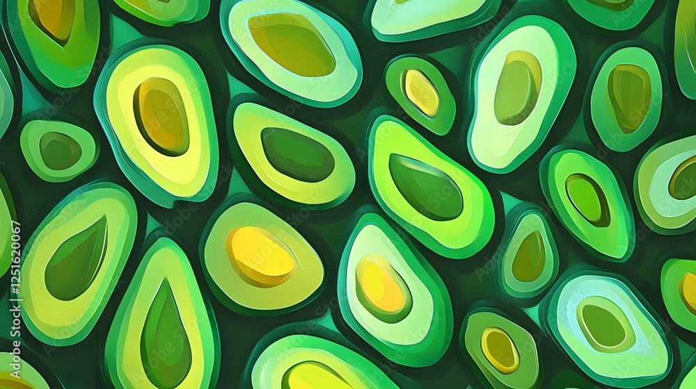 Poster mesmerizing green organic swirls abstract nature background for relaxing and wellness design