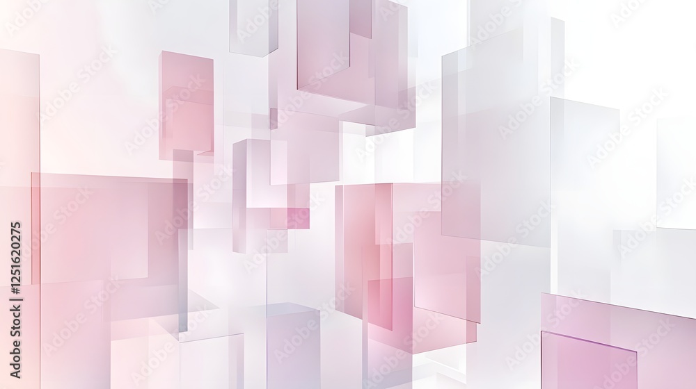 Poster minimalist abstract geometric shapes in soft pastel tones modern digital art render background