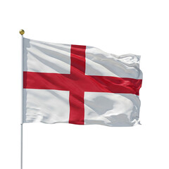 Fototapeta premium Waving flag of England in white background. England flag for independence day. The symbol of the state on wavy fabric
