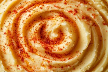 Fototapeta premium Swirling Mashed Potatoes Topped with a Generous Sprinkle of Smoked Paprika