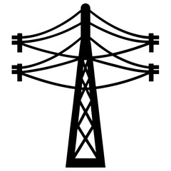 a black power line cable vector silhouette