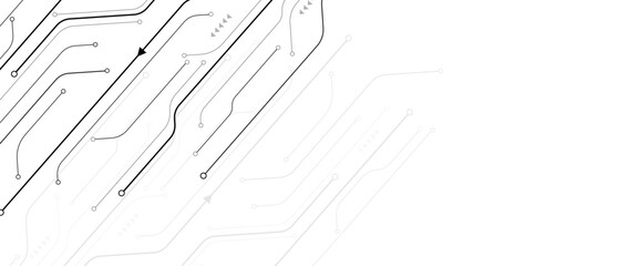 Vectors White Abstract geometric dots and lines connection circuit concept. Abstract digital background.