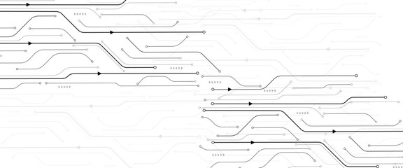 Technology background with crossed lines and dots. Science and connection concept. Wide molecule structure background.