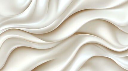 Obraz premium Luxurious white silk fabric with soft flowing waves and elegant folds creates smooth curved lines against light background. Suitable for wedding and fashion designs.