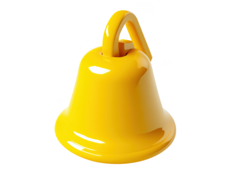 High-Resolution 3D Yellow Bell Notice Icon Transparent PNG for Designers and 3D Yellow Bell Alert Icon for Websites and Apps.