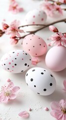 Easter egg & paschal themed social media template to enhance your business presence! Perfect for holiday promotions & festive content. This 9:16 vertical format features elegant symbols, soft glowing 