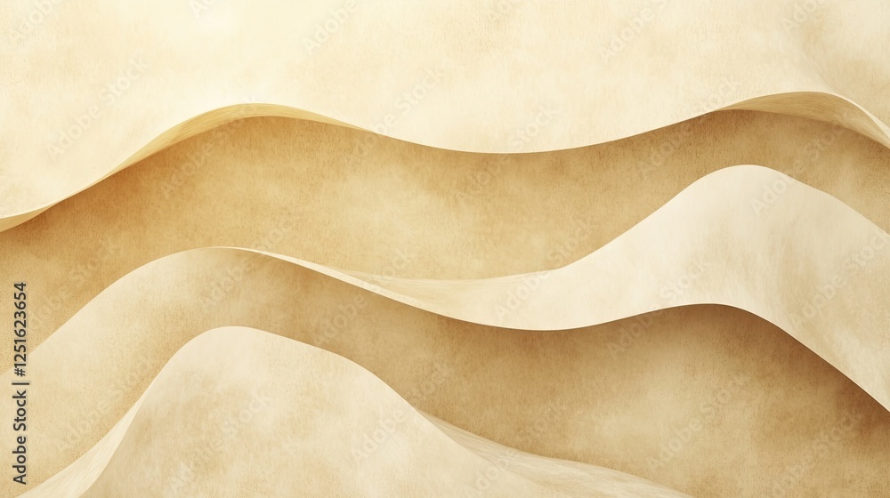 Aufkleber pale brown and yellow-toned abstract geometric background with subtle folds and overlapping shapes. 
