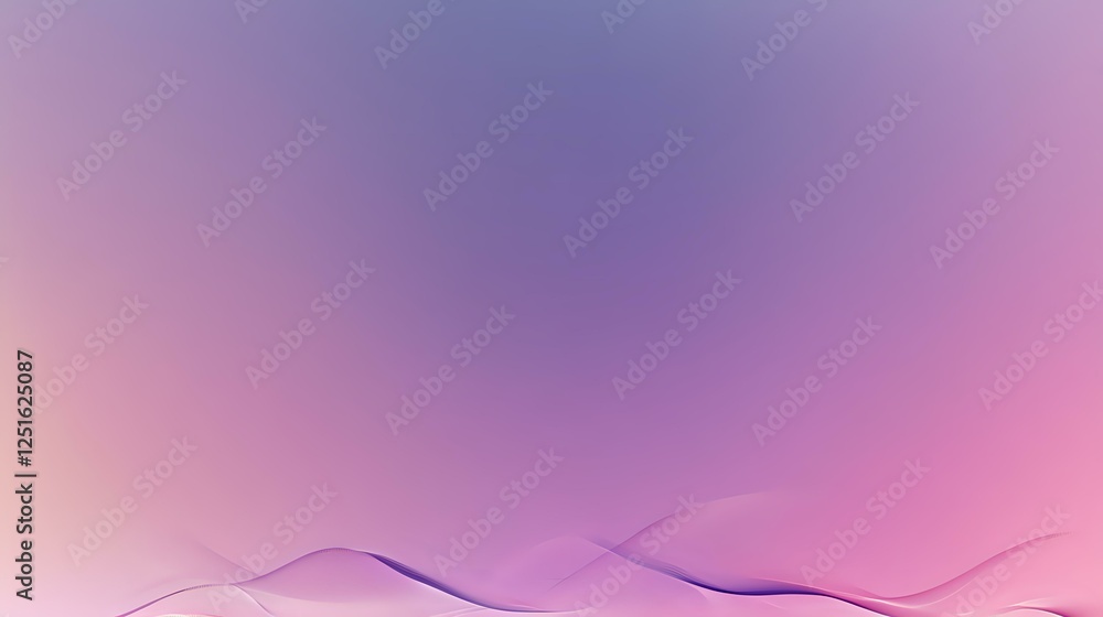 Poster soft flowing abstract waves in pink and purple gradient background with smooth curves and gentle mot